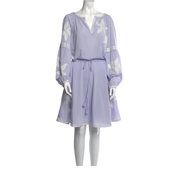 Tory Burch Sadie Peasant Dress - Lilac/Purple - Size: 8 - Picture 3 of 7